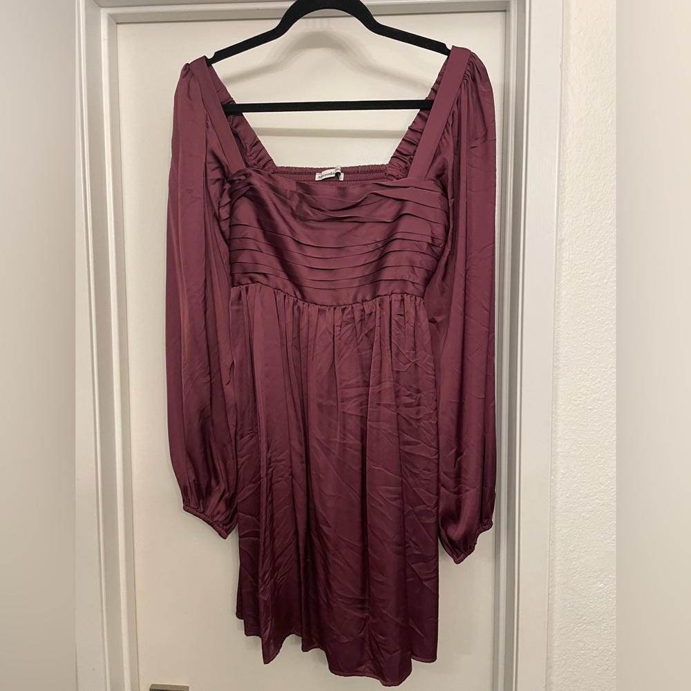 Abercrombie & Fitch Long Sleeve Purple Mini Dress